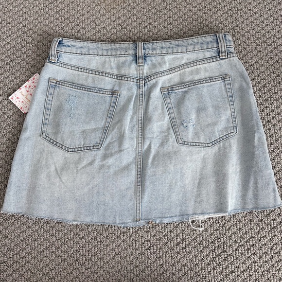 Free People Distressed Denim Mini Skirt - Picture 3 of 4